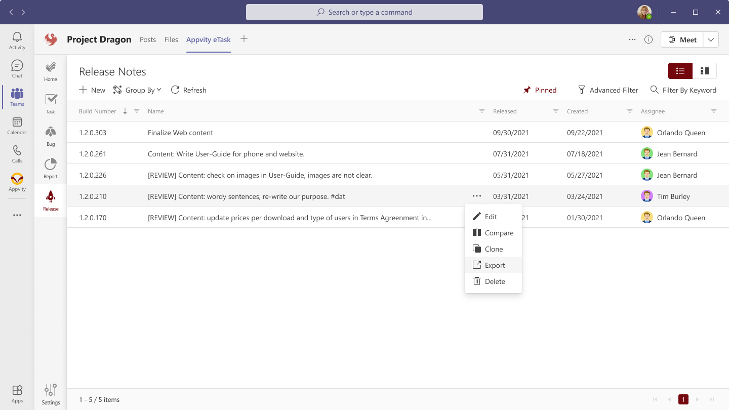 eTask Task Shared View